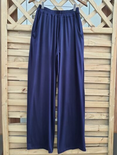 calça pantalona cintura alta com bolso