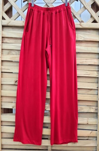 calça pantalona cintura alta com bolso