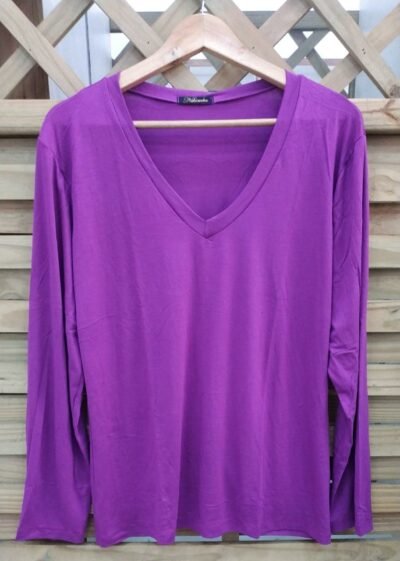 babylook manga longa plus size feminina