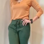 babylook manga longa gola v feminina