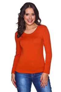 camiseta manga longa feminina gola redonda premium