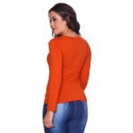 camiseta manga longa feminina gola redonda premium