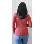 babylook manga longa gola v feminina