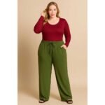 calça pantalona versátil plus size