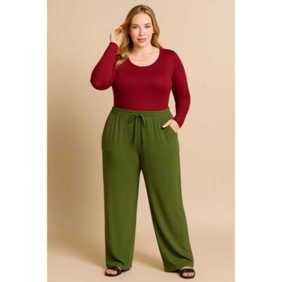 calça pantalona versátil plus size