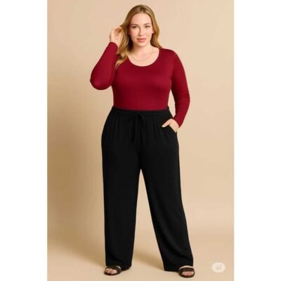calça pantalona versátil plus size